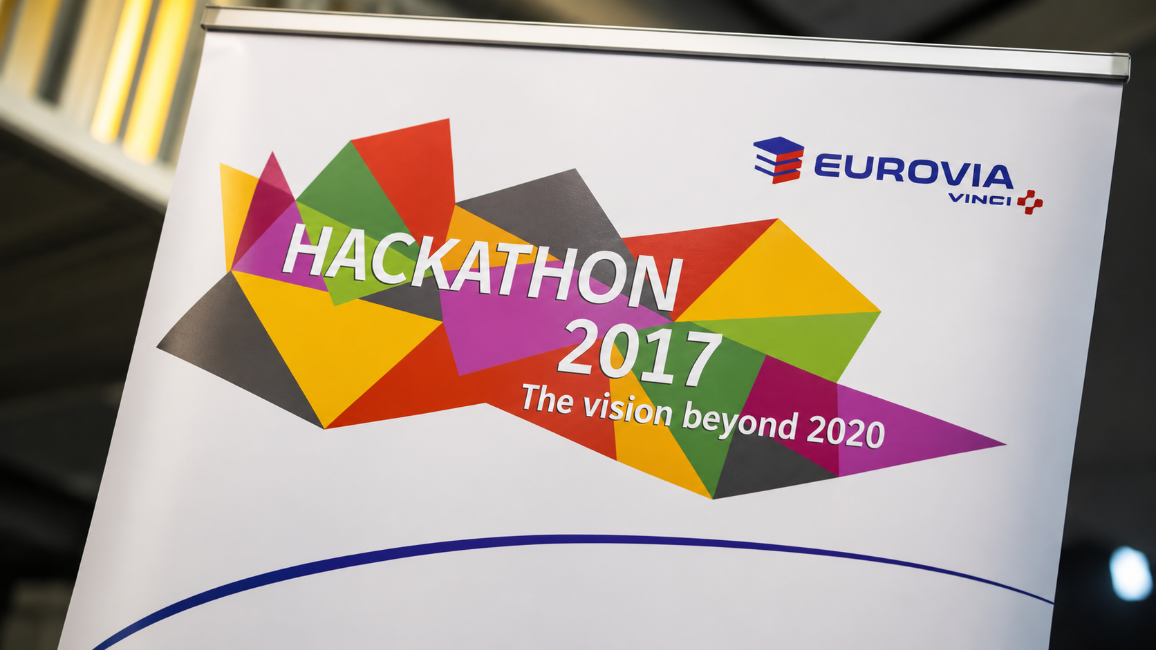 Eurovia leadership presenting to Hackathon attendees during a workshop session